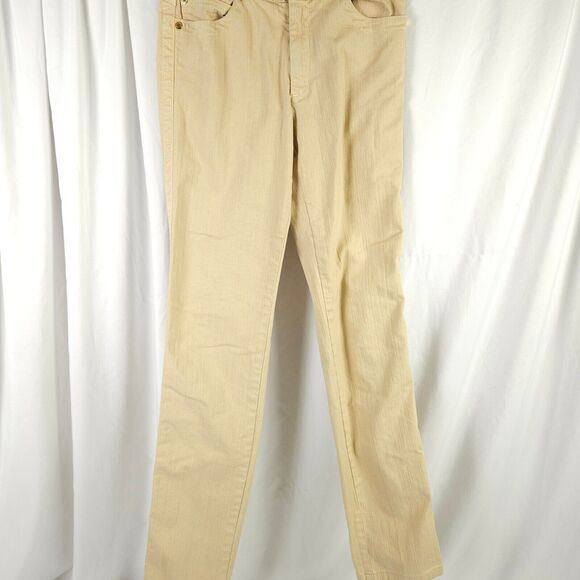 Leggiadro Womens 4 27x32 Beige Cream Stretch Tapered Jeans Made in USA - Picture 1 of 9